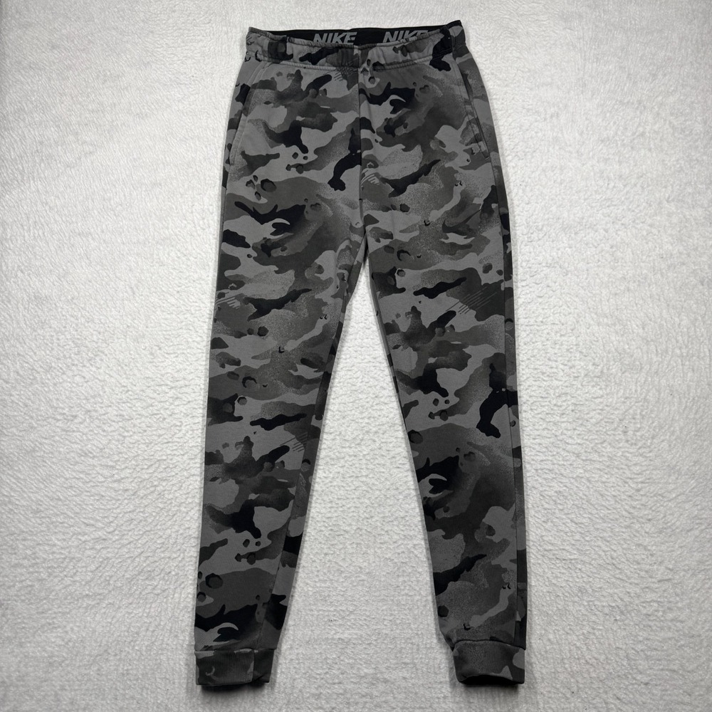 Nike Dri-Fit Camo Joggers Grey Black Standard Fit Sweatpants CU6200-010 Men's S